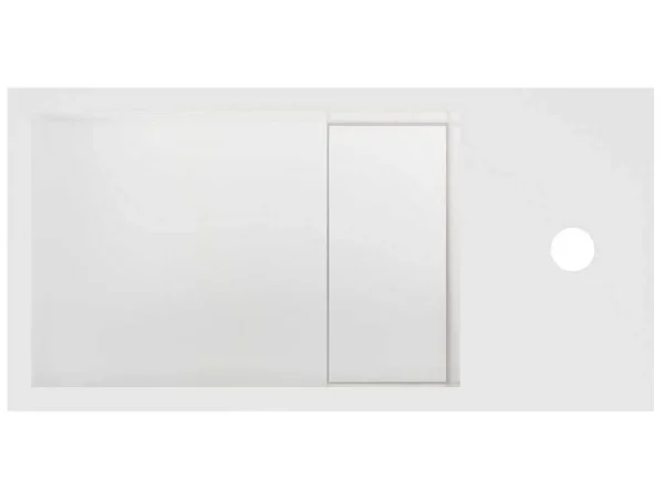 Flash Sale Wastafel Van Solid Surface Met Nis - Wit - 40 Cm - Pumori Muurkast Badkamer