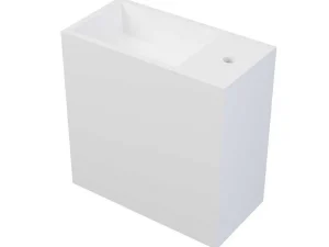 Flash Sale Wastafel Van Solid Surface Met Nis - Wit - 40 Cm - Pumori Muurkast Badkamer