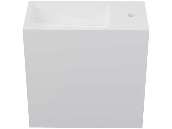 Flash Sale Wastafel Van Solid Surface Met Nis - Wit - 40 Cm - Pumori Muurkast Badkamer