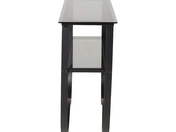 Fashion Wavy Sidetable Met Plank 34X117 Cm Zwart. Sidetable