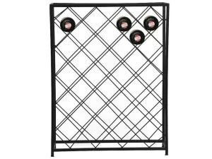 Best Sale Wijnfleshouder Voor 32 Flessen - L55 X H71 Cm - Metaal - Zwart - Bolinar Opbergaccessoire