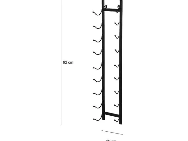 Flash Sale Wijnfleshouder Voor 9 Flessen - L19 X H92 Cm - Metaal - Zwart - Routal Opbergaccessoire