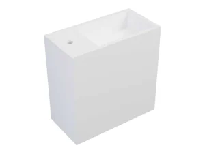 Cheap Witte Hangende Wastafel Van Solid Surface Met Nis - Kraan Links - 40 Cm - Pumori Muurkast Badkamer