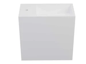 Cheap Witte Hangende Wastafel Van Solid Surface Met Nis - Kraan Links - 40 Cm - Pumori Muurkast Badkamer