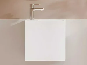 Cheap Witte Hangende Wastafel Van Solid Surface Met Nis - Kraan Links - 40 Cm - Pumori Muurkast Badkamer