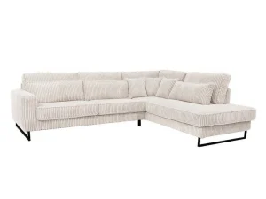 Fashion Xxl Hoekbank Van Beige Ribfluweel Tessio Van Maison Cephy Speciale Modellen Zitbanken & Fauteuils