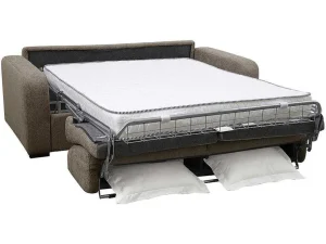 Discount 3-Zits Express Slaapbank Van Olijfgroene Stof - Matras 14 Cm - Bevis Slaapbank Met Matras