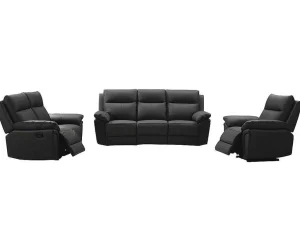 Sale 3+2 Zits Relaxbank En -Fauteuil Van Buffelleer Pakita - Zwart Set Zitbank + Fauteuil