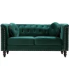 Cheap 2-Zitsbank Smaragdgroen Fluweel Turner Chesterfield Zitbank