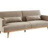 Discount 3-Zitsslaapbank Van Stof Esme - Beige Scandinavisch