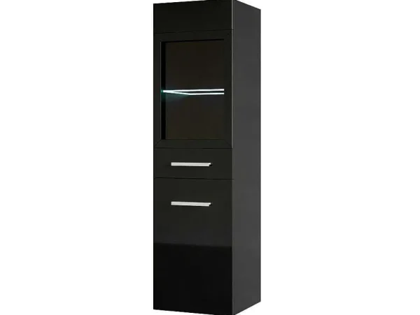 Store Zwarte Badkamerkolom Met Leds - L30 X B30 X H109 Cm - Laurine Badkamerkast